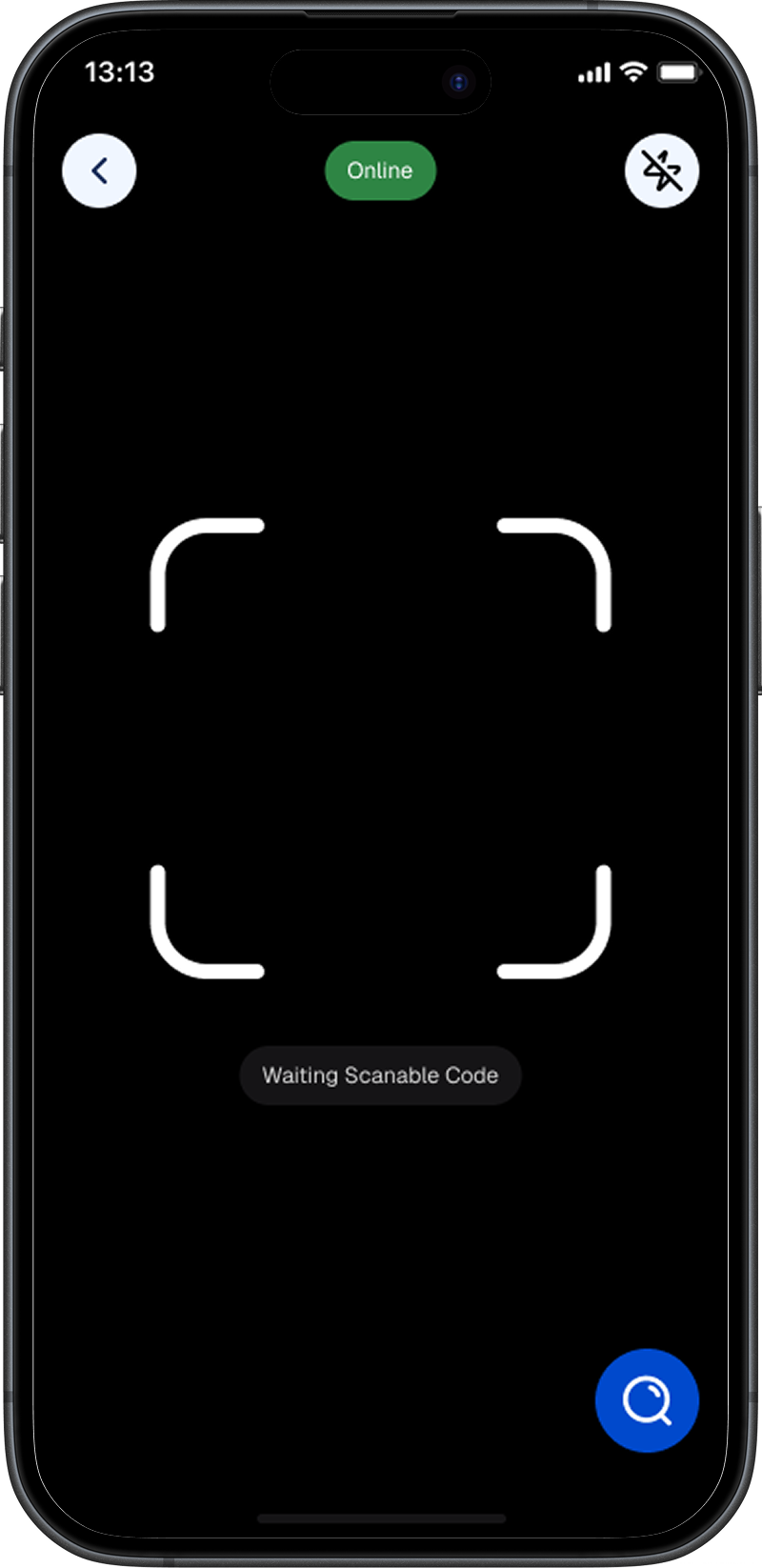 Craftor scan mode check-in screen