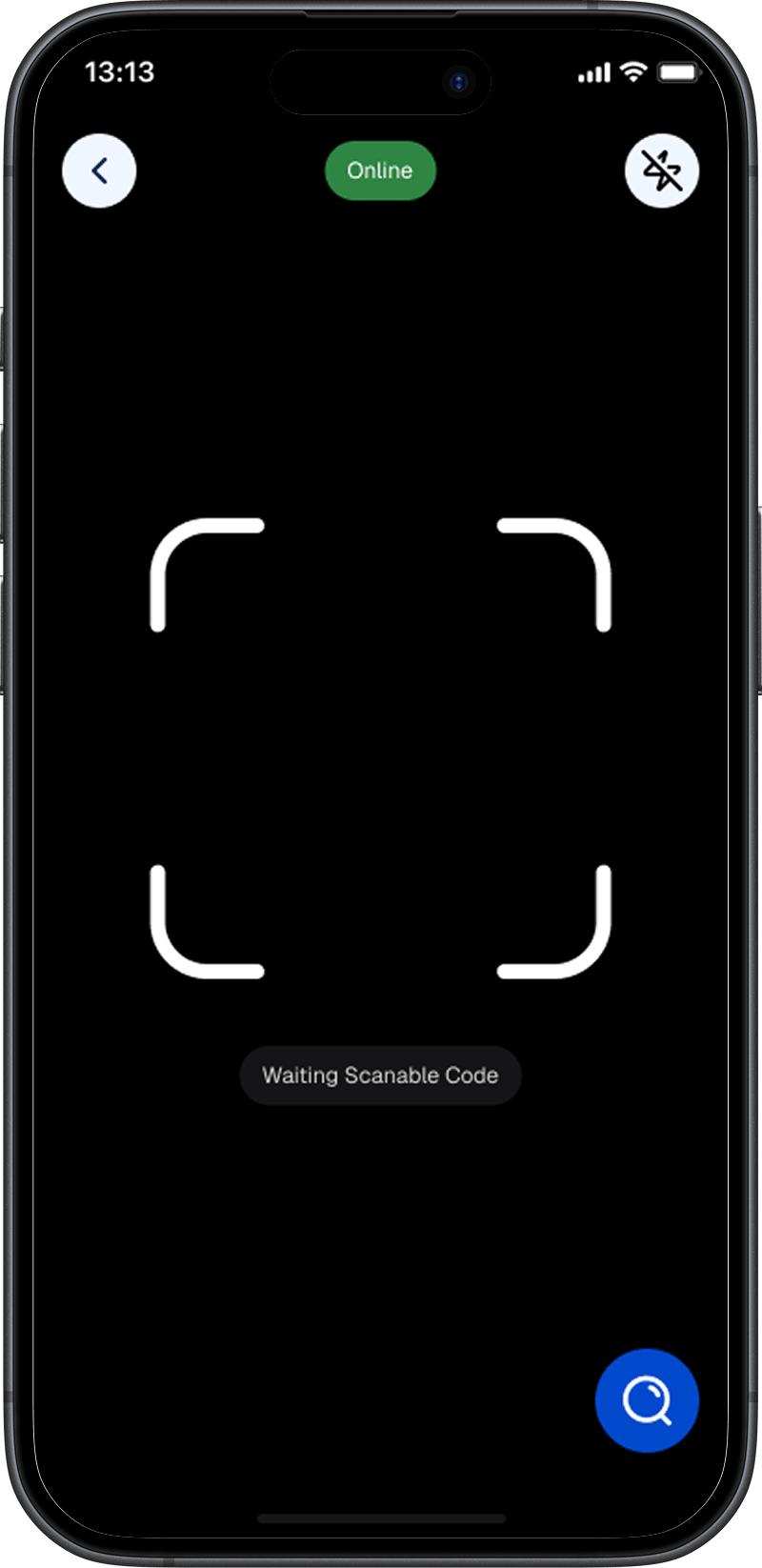 Craftor scan mode check-in screen